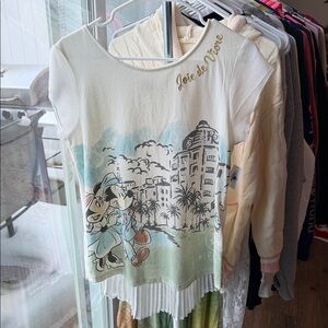 White Graphic Tee with Disney Print